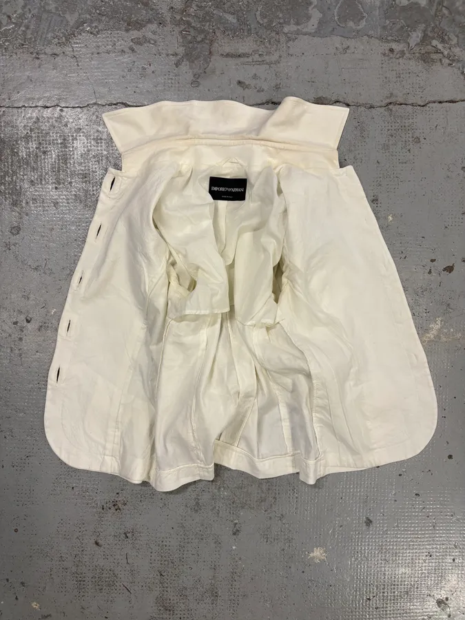 2010s Emporio Armani White Buttoned Multi-Pocket Blazer Jacket - Image 7