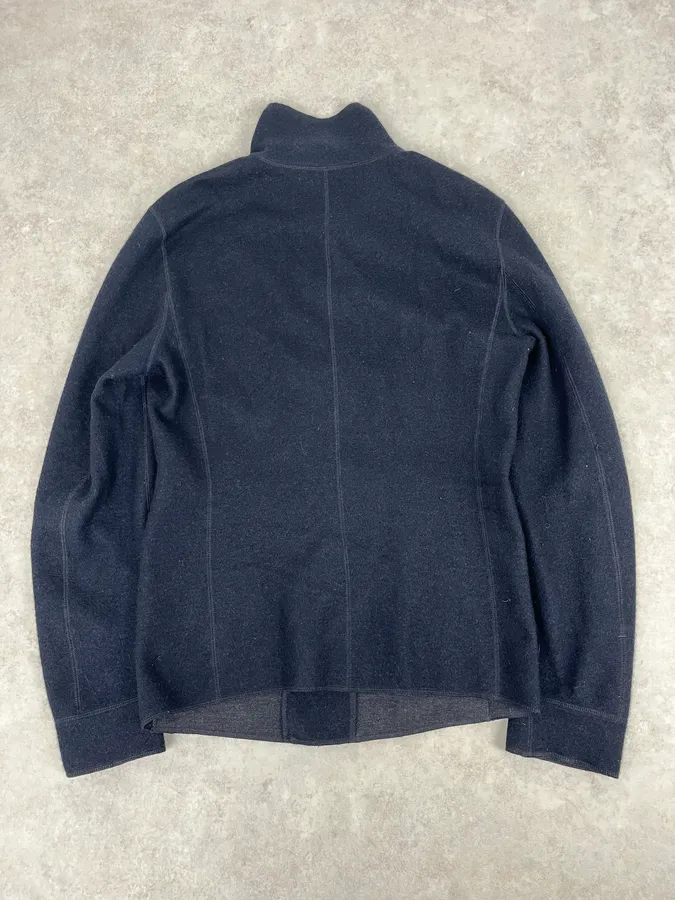 2010s Giorgio Armani Navy Wool Minimalist Officer Jacket - Image 6