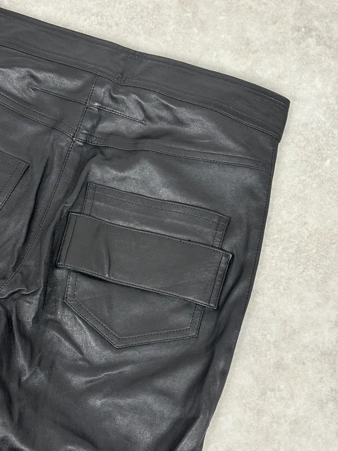 2010s Givenchy Black Leather Multi-Zip Skinny Pants - Image 9