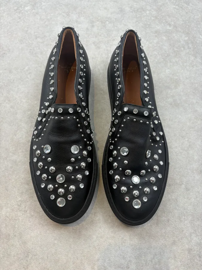 2010s Givenchy Black Leather Studded Loafers by Riccardo Tisci - Image 2