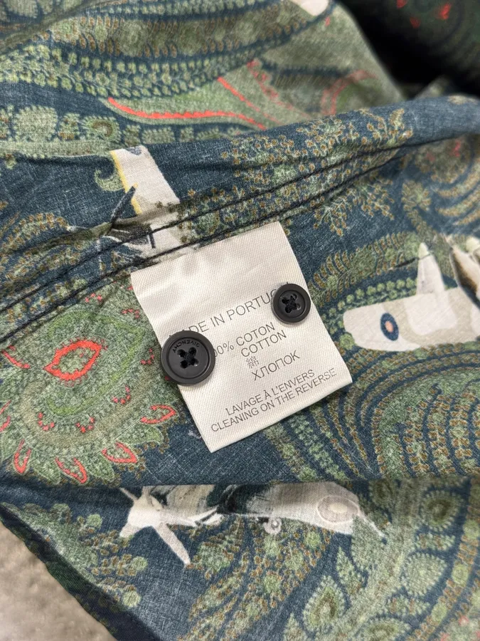 2010s Givenchy Green Aviator Flowers Shirt - Image 9