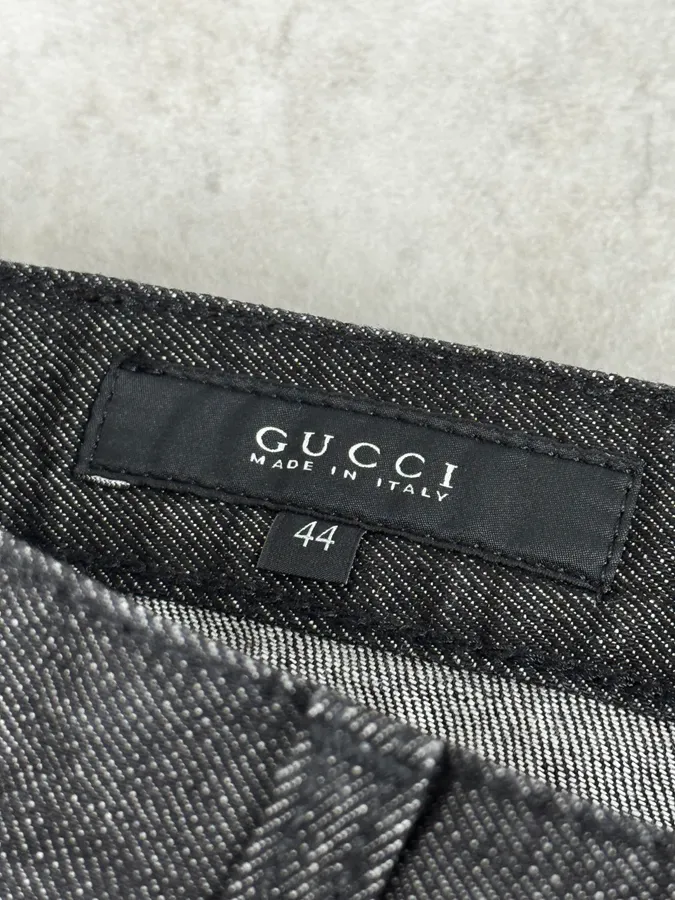 2010s Gucci Black Brut Denim Jeans by Frida Giannini - Image 11