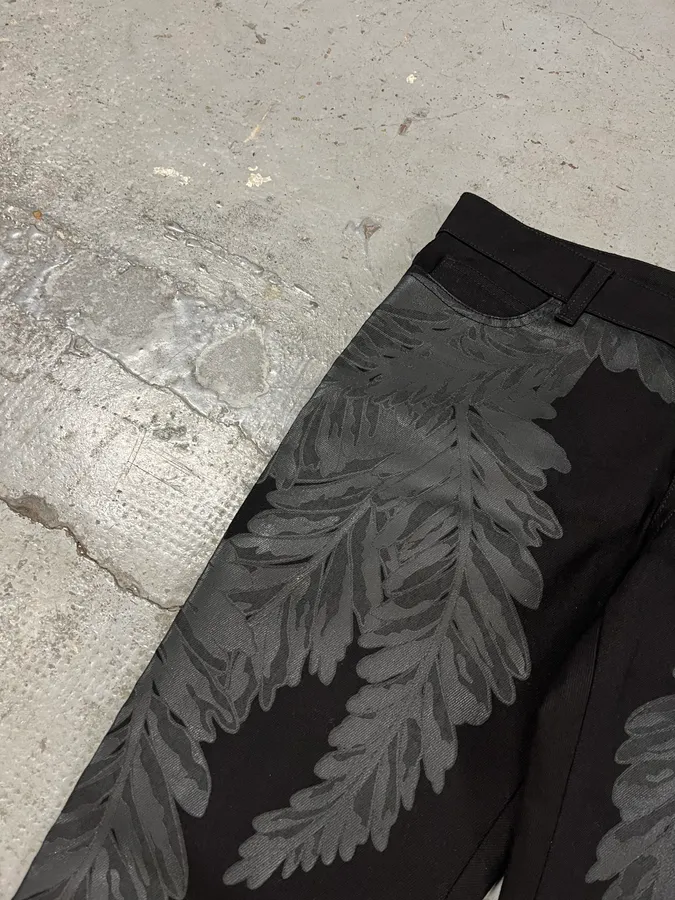 2010s Gucci Black Leaves Pants - Image 6