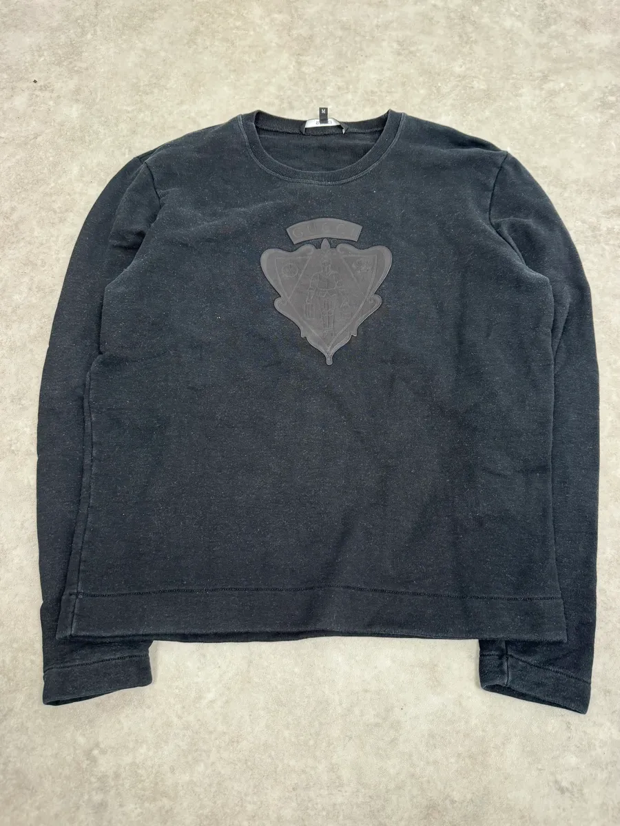 2010s Gucci Black Signature Leather Sweater - Image 4