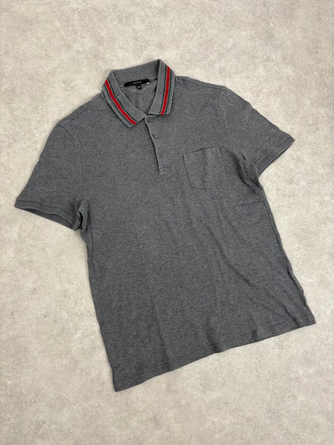 2010s Gucci Classy Signature Grey Polo - Image 4