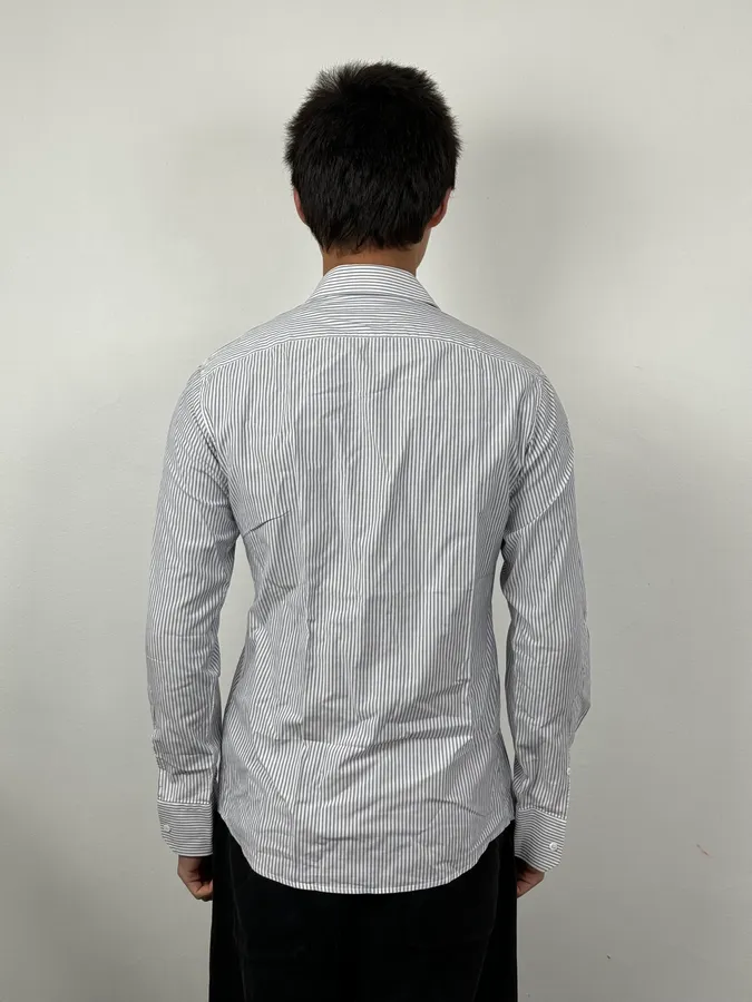 2010s Gucci White & Blue Striped Classy Shirt - Image 2