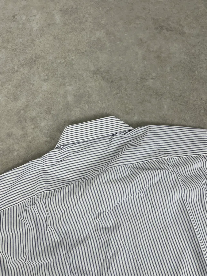 2010s Gucci White & Blue Striped Classy Shirt - Image 9