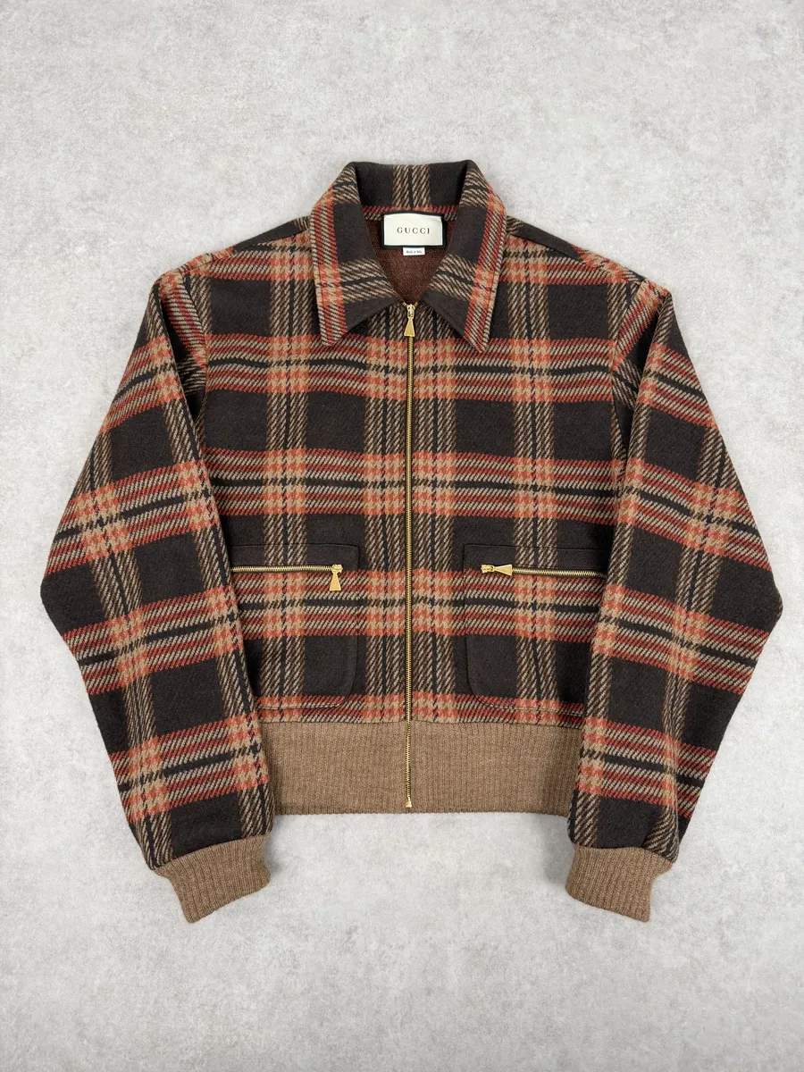 2010s Gucci Wool Red Checkered Jacket