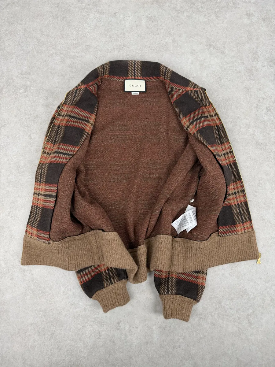 2010s Gucci Wool Red Checkered Jacket - Image 7