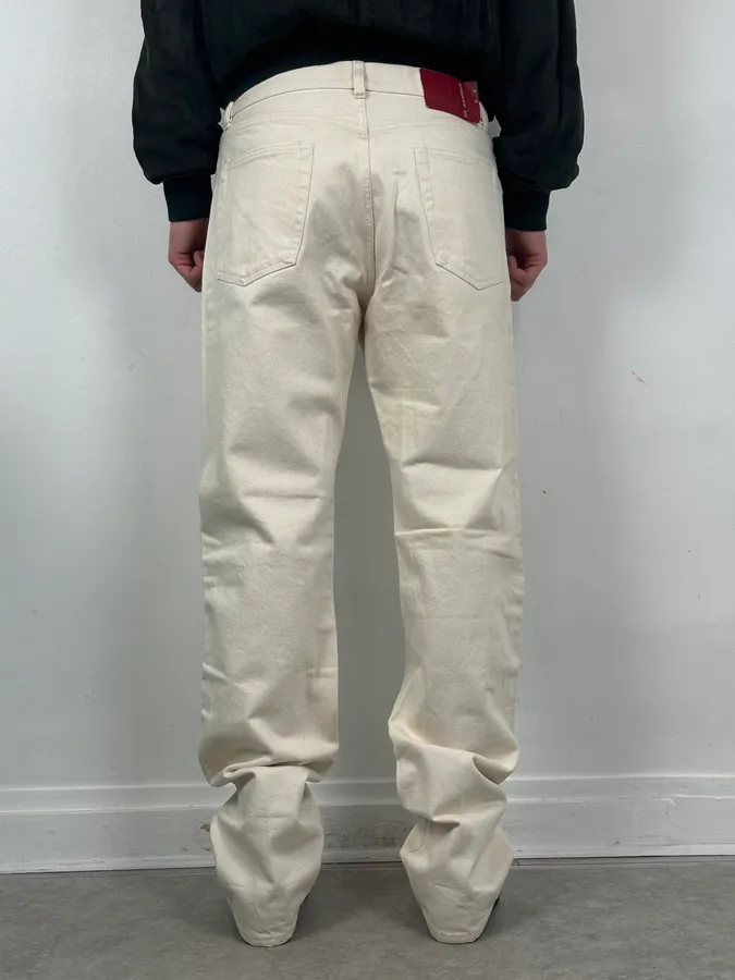 2010s Jil Sander Creamy Beige Straight Denim Jeans - Image 4