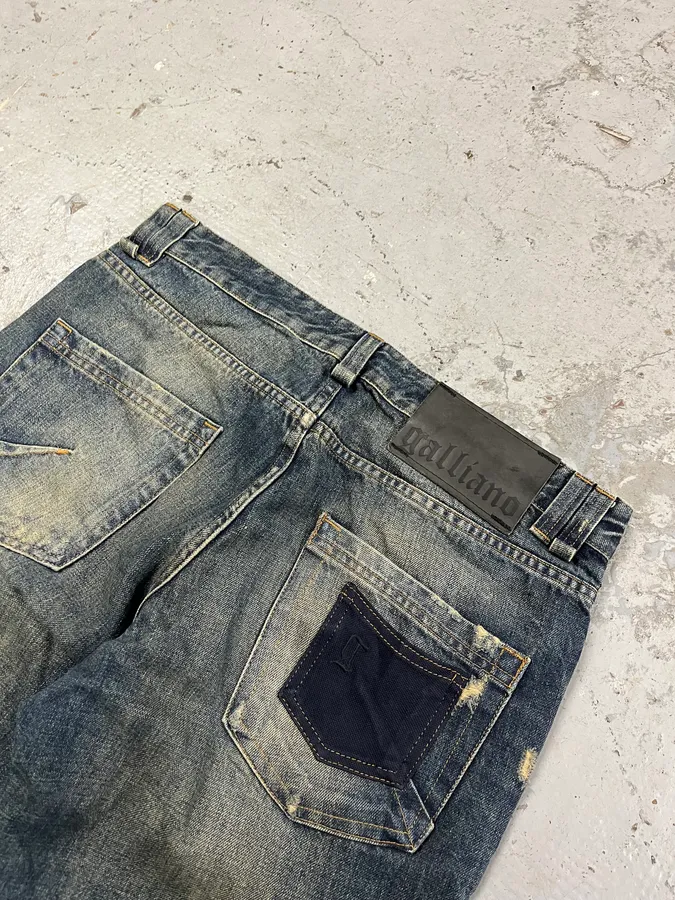 2010s John Galliano Blue Faded Denim Jeans - Image 9