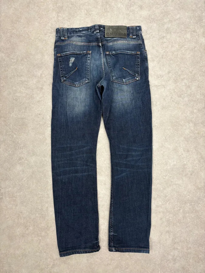 2010s John Galliano Blue Rebel Distressed Denim Jeans - Image 5