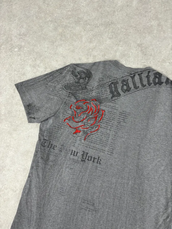 2010s John Galliano Grey Abstract Trompe Loeil T-Shirt - Image 8
