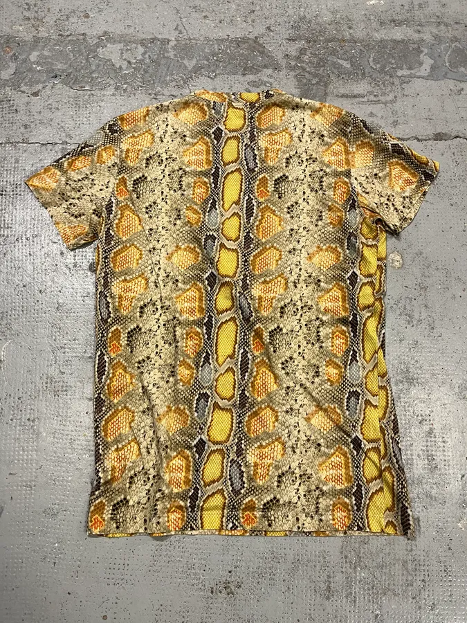 2010s John Galliano Snake Print Beige & Yellow T-Shirt - Image 6