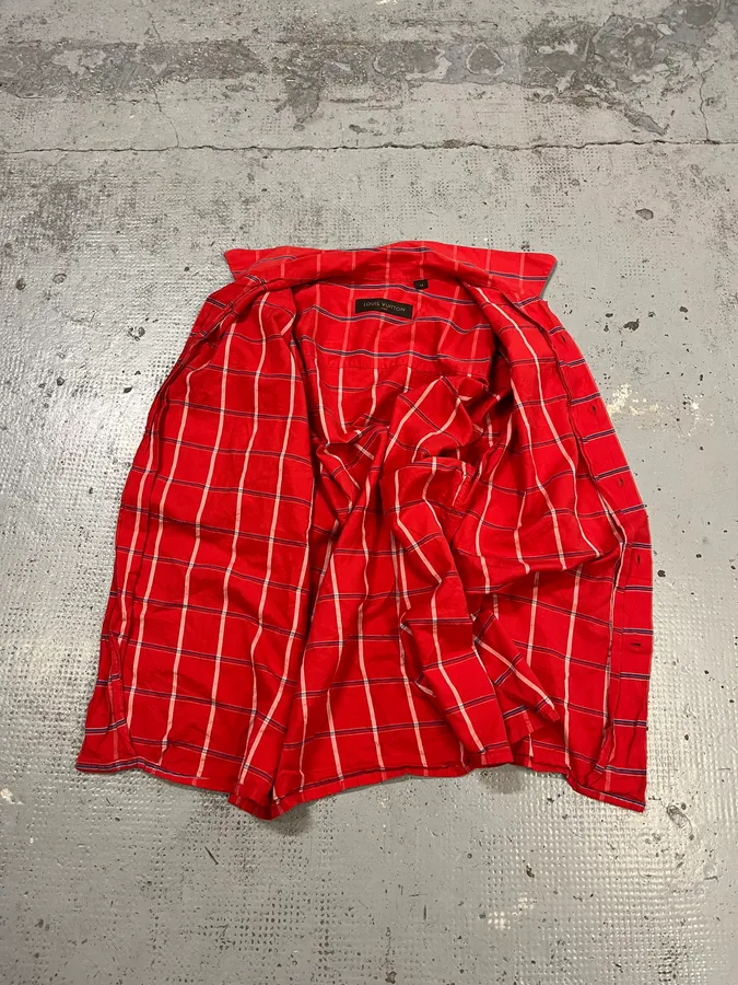 2010s Louis Vuitton Plaid Red Shirt - Image 7