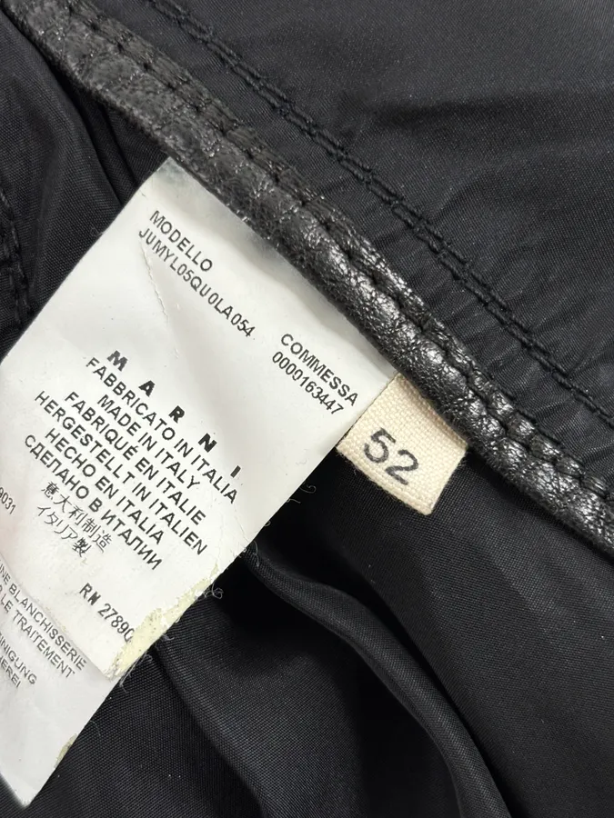 2010s Marni Black Contrast Red Collar Biker Leather Jacket - Image 10
