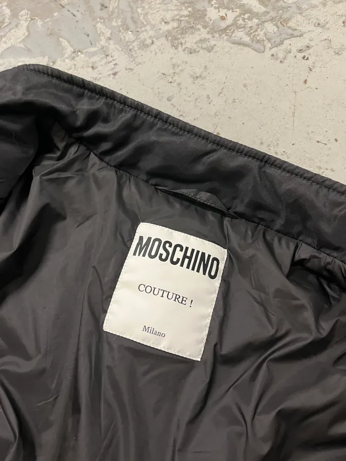 2010s Moschino Black Nylon Ribbed Cuff Bomber Jacket - Image 9