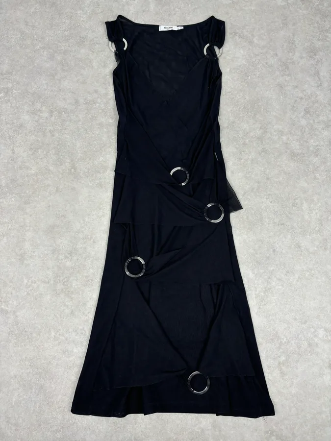 2010s Moschino Black Wrap Cocktail Dress - Image 3