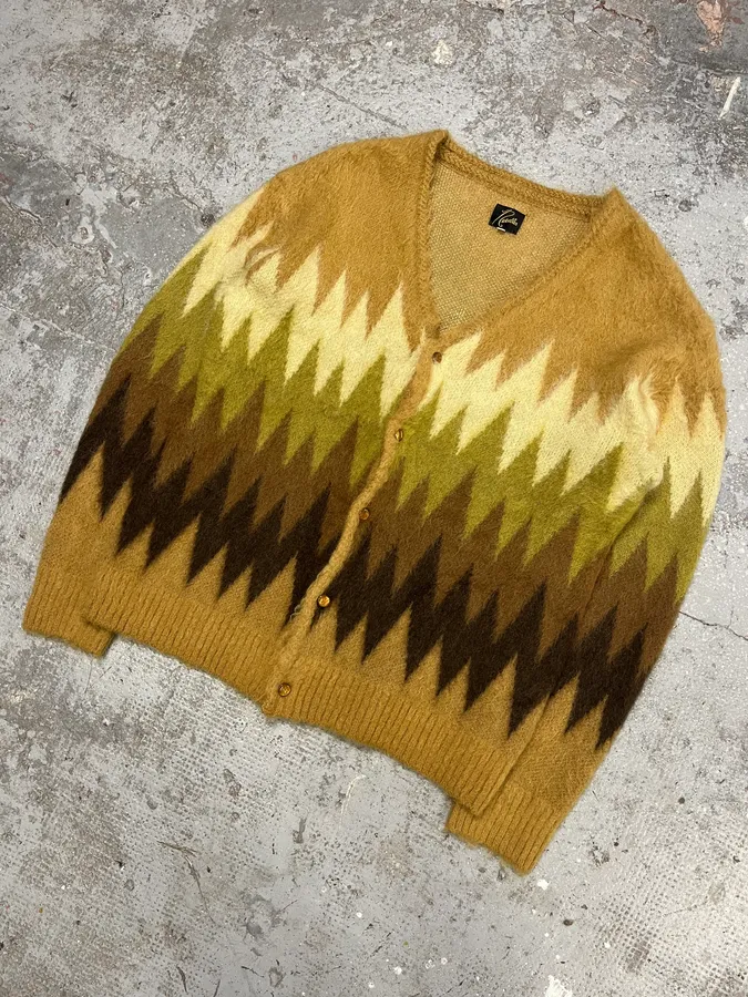 2010s Needles Jacquard Knit Forest Pattern Cardigan - Image 4