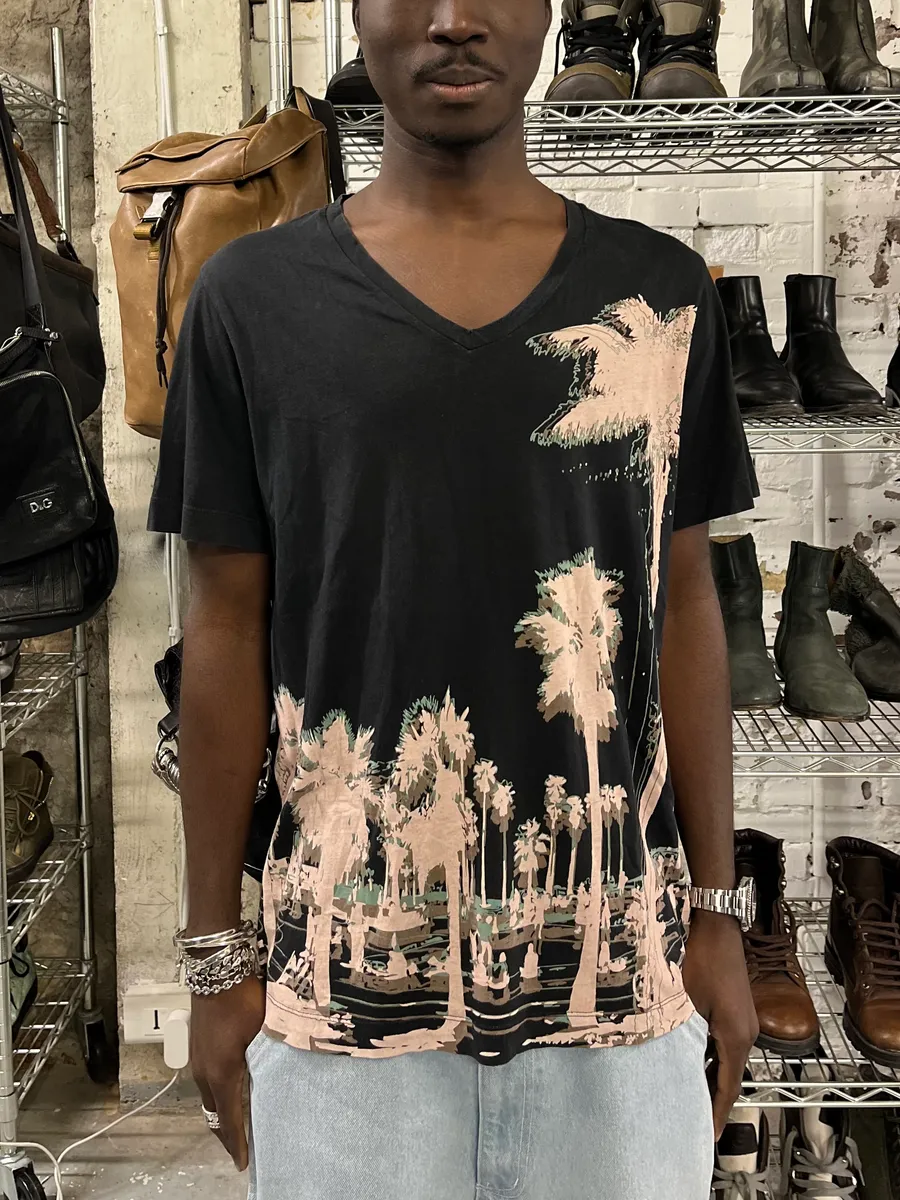 2010s Pierre Balmain Black Palm Trees T-Shirt - Image 2