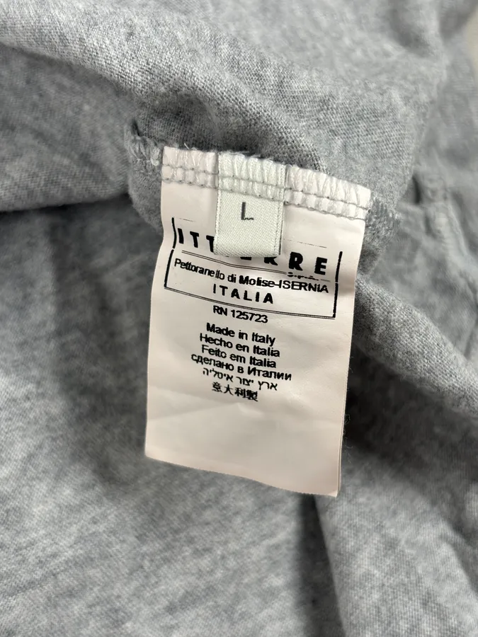 2010s Pierre Balmain Grey Destructured Circle Signature T-Shirt - Image 9