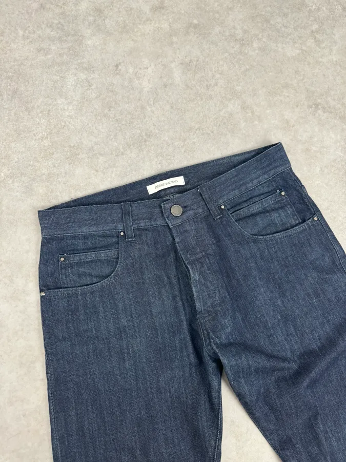 2010s Pierre Balmain Navy Brut Slim Denim Jeans - Image 7
