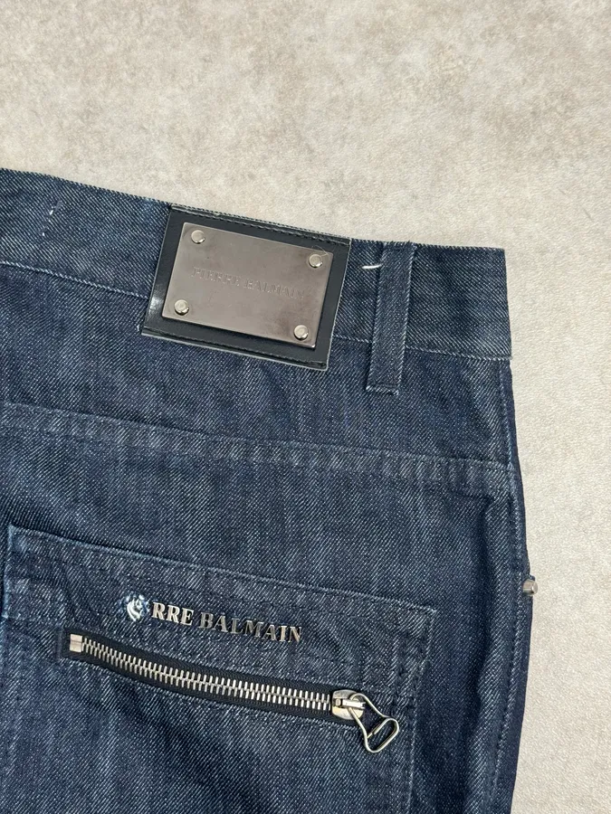 2010s Pierre Balmain Navy Brut Slim Denim Jeans - Image 9