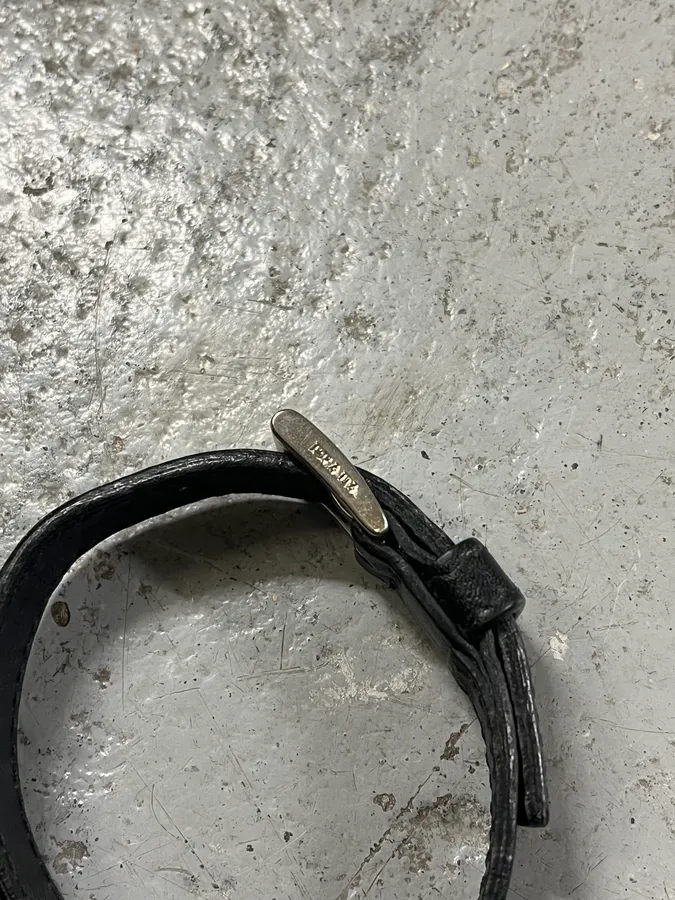 2010s Prada Black Minimalist Leather Bracelet - Image 5