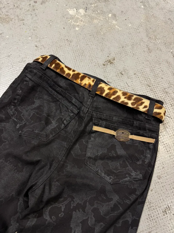 2010s Prada Golden Dragon Snake Battle Buckle Cow Leather Belt - Image 5