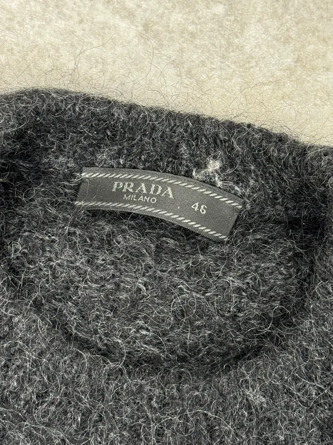 2010s Prada Grey Alpaca Cozy Sweater - Image 8