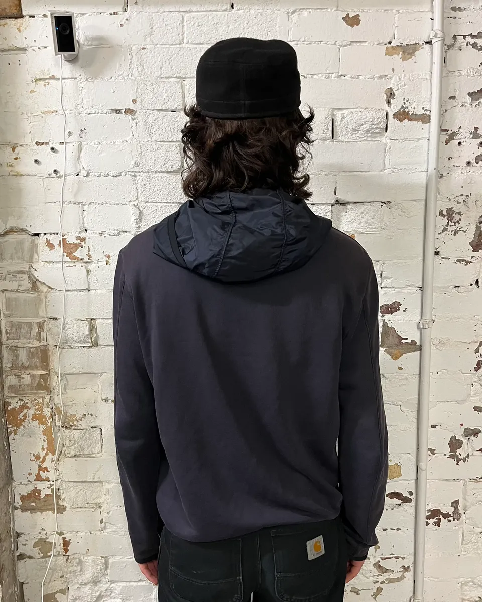 2010s Prada Linea Rossa Hybrid Navy Zip-Up Hoodie - Image 3