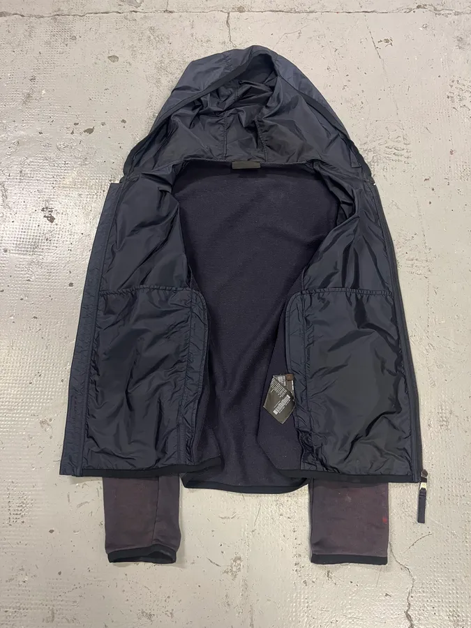 2010s Prada Linea Rossa Hybrid Navy Zip-Up Hoodie - Image 9