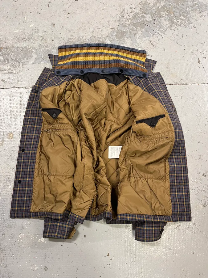 2010s Prada Wool Checkered Detachable Colar Jacket - Image 10