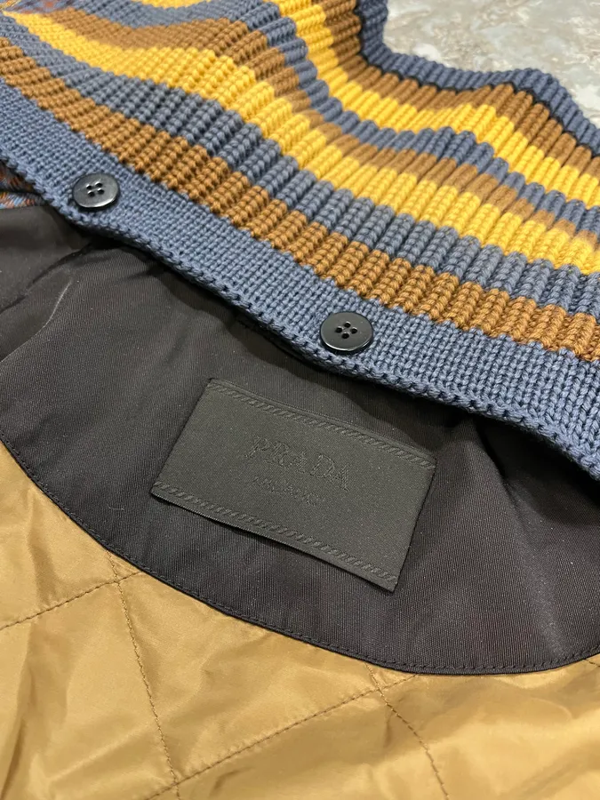 2010s Prada Wool Checkered Detachable Colar Jacket - Image 11