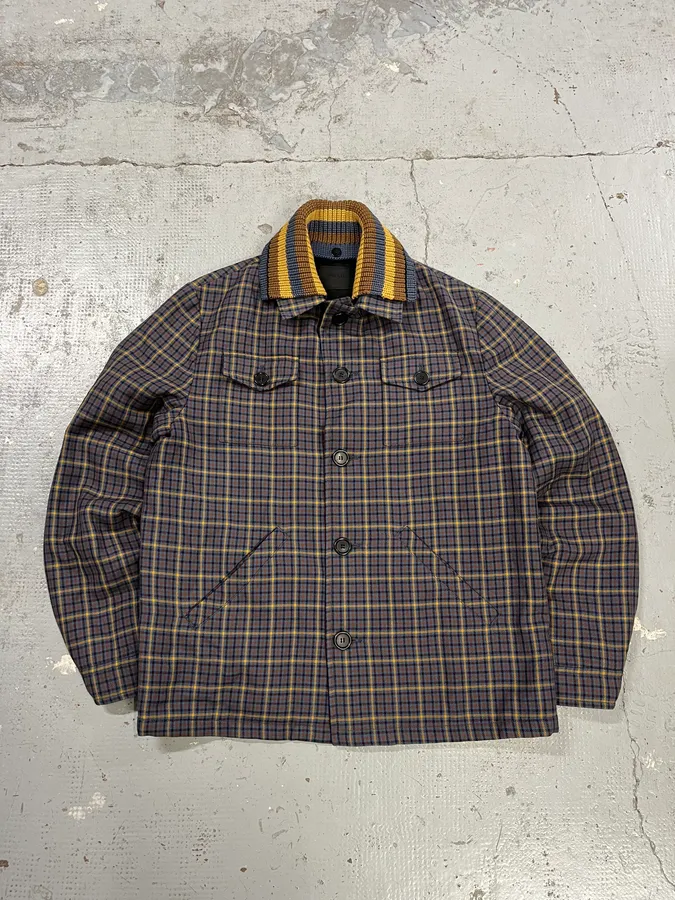 2010s Prada Wool Checkered Detachable Colar Jacket - Image 4