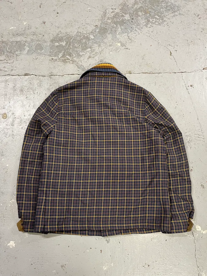 2010s Prada Wool Checkered Detachable Colar Jacket - Image 8