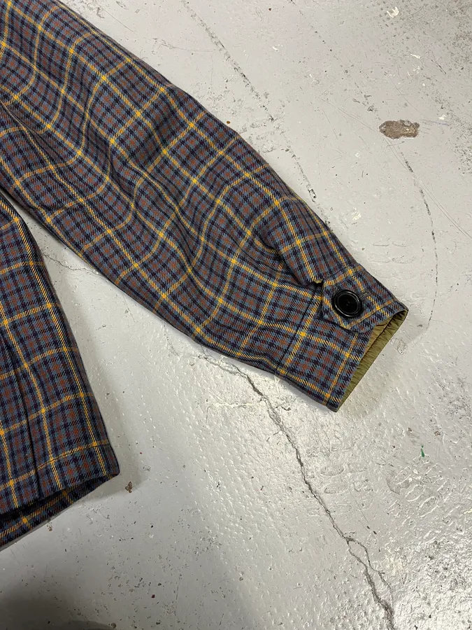 2010s Prada Wool Checkered Detachable Colar Jacket - Image 9