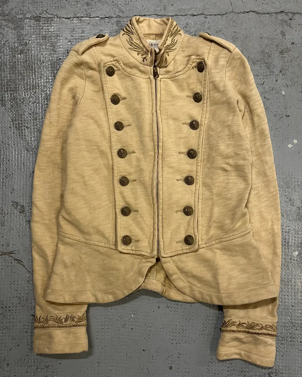 2010s Ralph Lauren Beige Buttoned Officer Jacket - Image 4