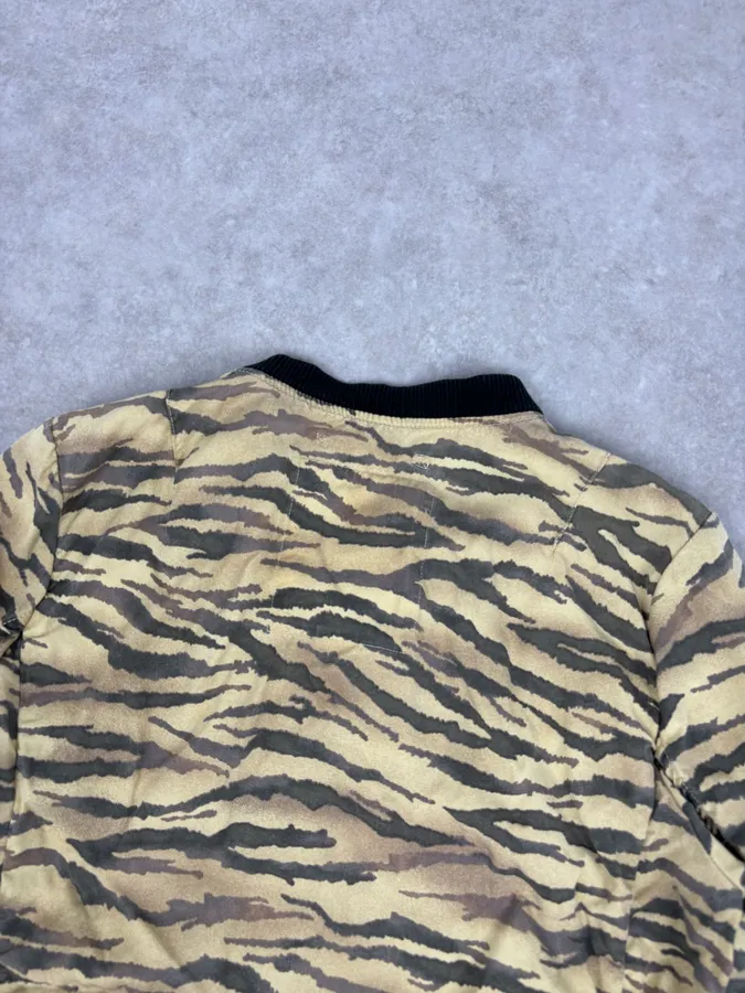 2010s Ralph Lauren Beige Zebra Print Bomber Jacket - Image 6