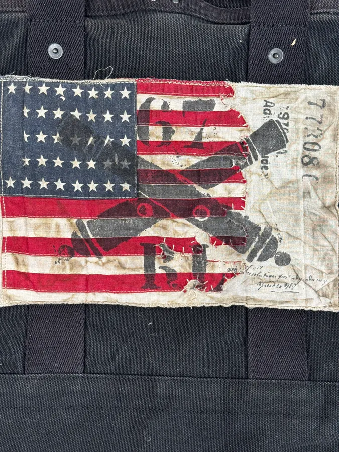2010s Ralph Lauren Black USA Flag Patch Tote Bag - Image 7