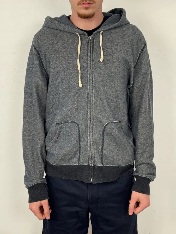2010s Ralph Lauren Blue Distressed USA Flag Zip-up Hoodie - Image 2