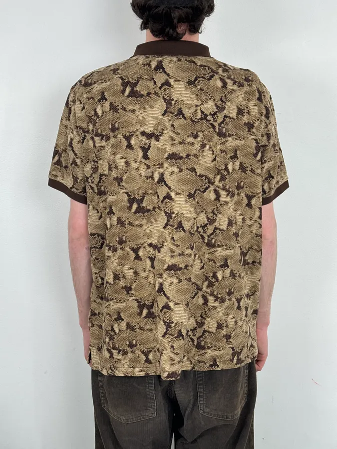 2010s Ralph Lauren Denim & Supply Khaki Snake Effect Polo - Image 3