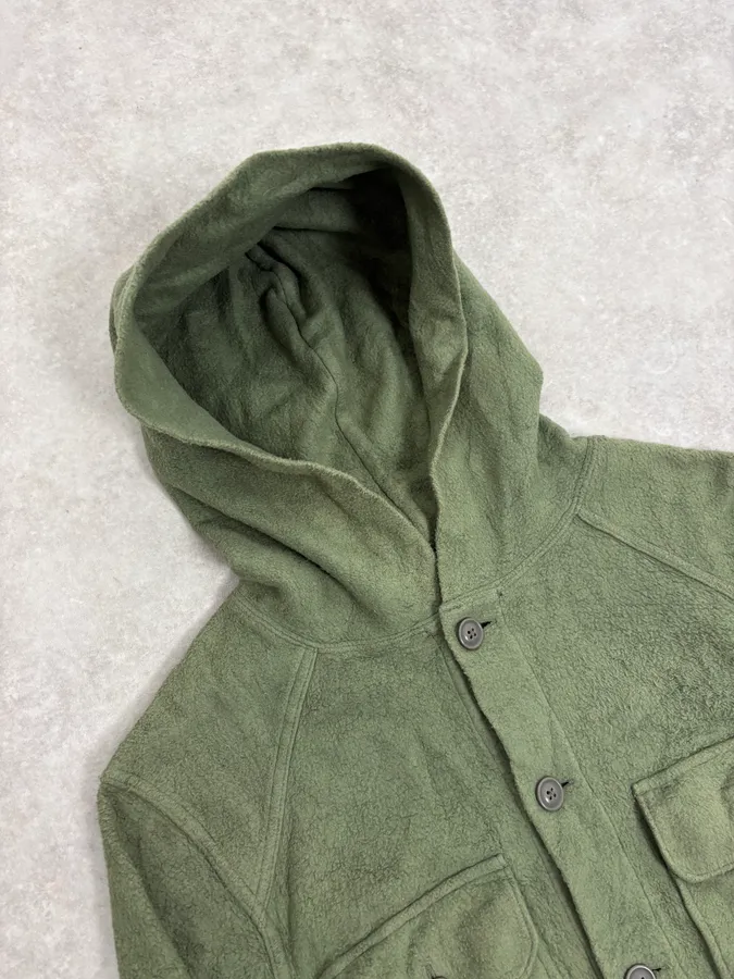 2010s Ralph Lauren Green Hooded Buttoned Jacket - Image 5