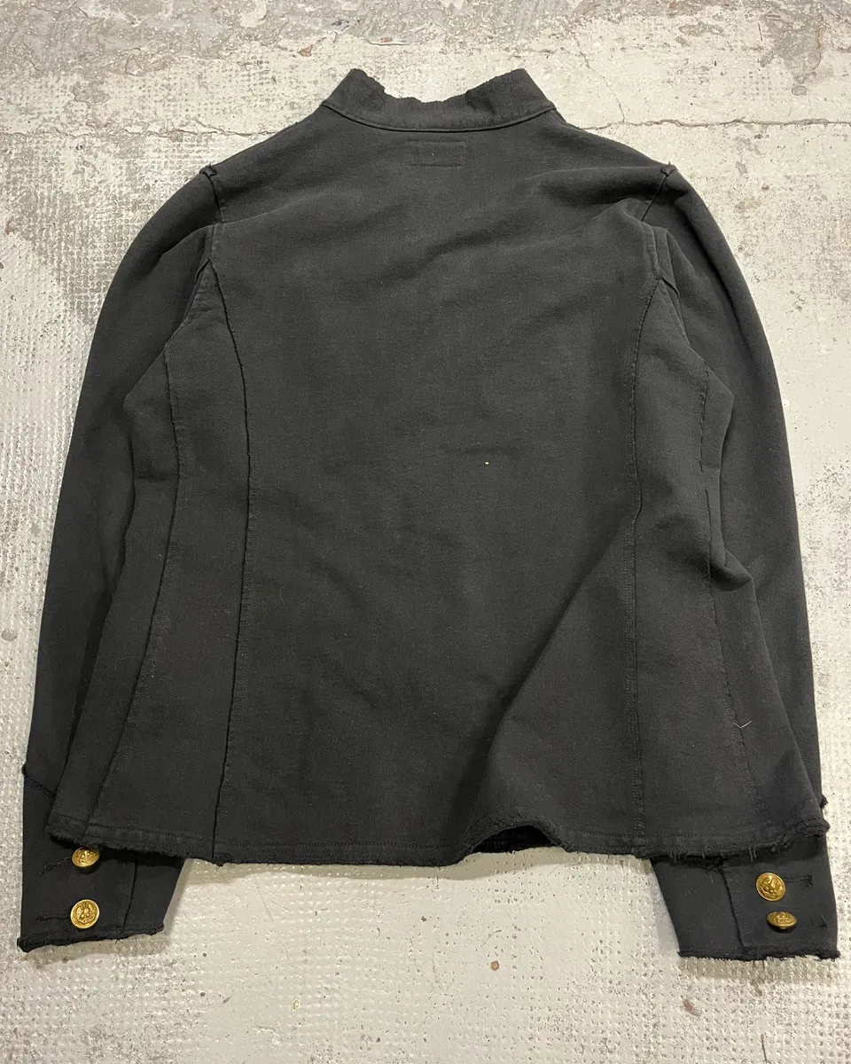 2010s Ralph Lauren Officer Gold Buttoned Multi Pockets Black Jacket - Image 8