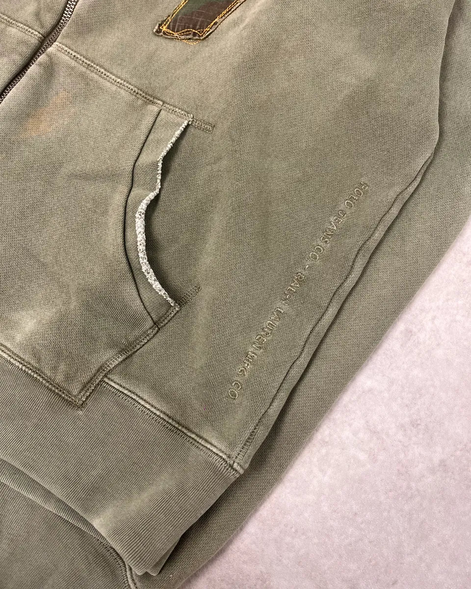 2010s Ralph Lauren Olive Camo Number Patch Zip-up Sweater - Image 7