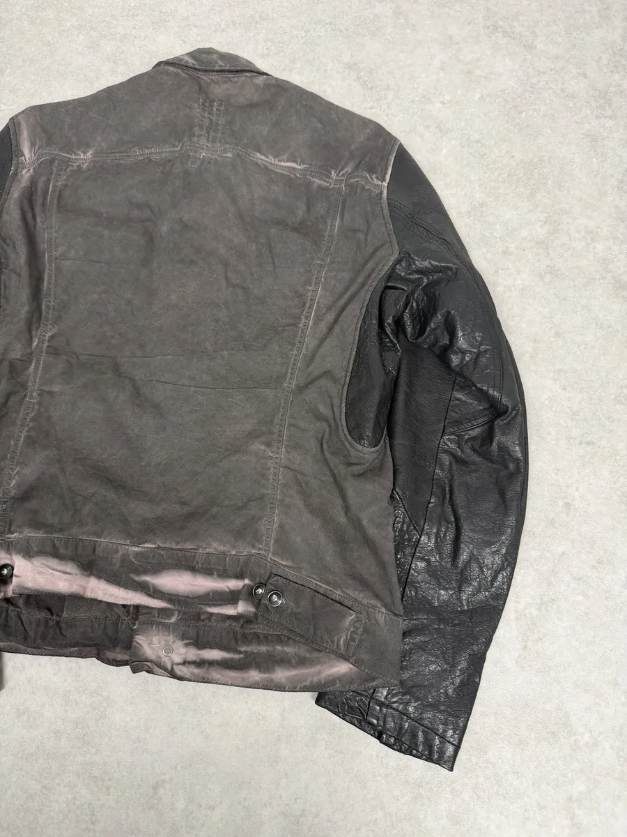 2010s Rick Owens Grey Hybrid Brut Leather Jacket - Image 10