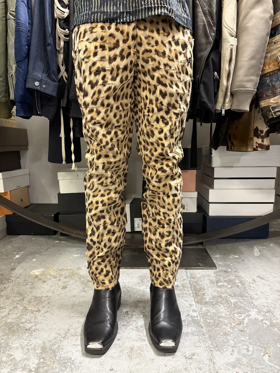 2010s Roberto Cavalli Grunge Leopard Print Pants - Image 4