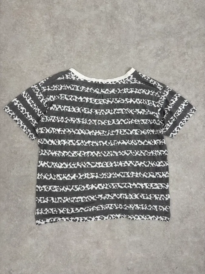 2010s Saint Laurent Black & White Leopard Striped T-Shirt by Hedi Slimane - Image 6