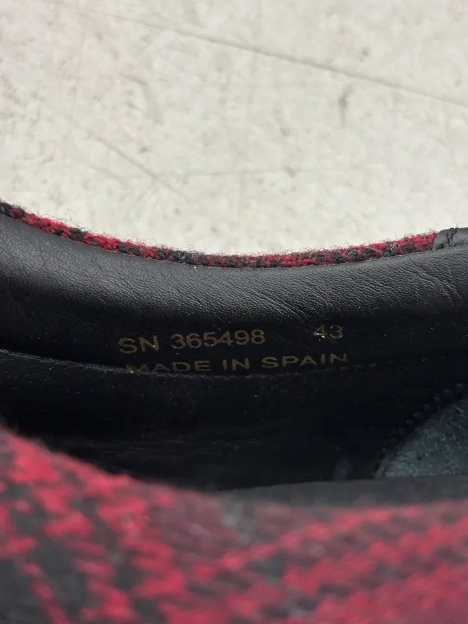 2010s Saint Laurent Bordeaux Tartan Sneakers - Image 9