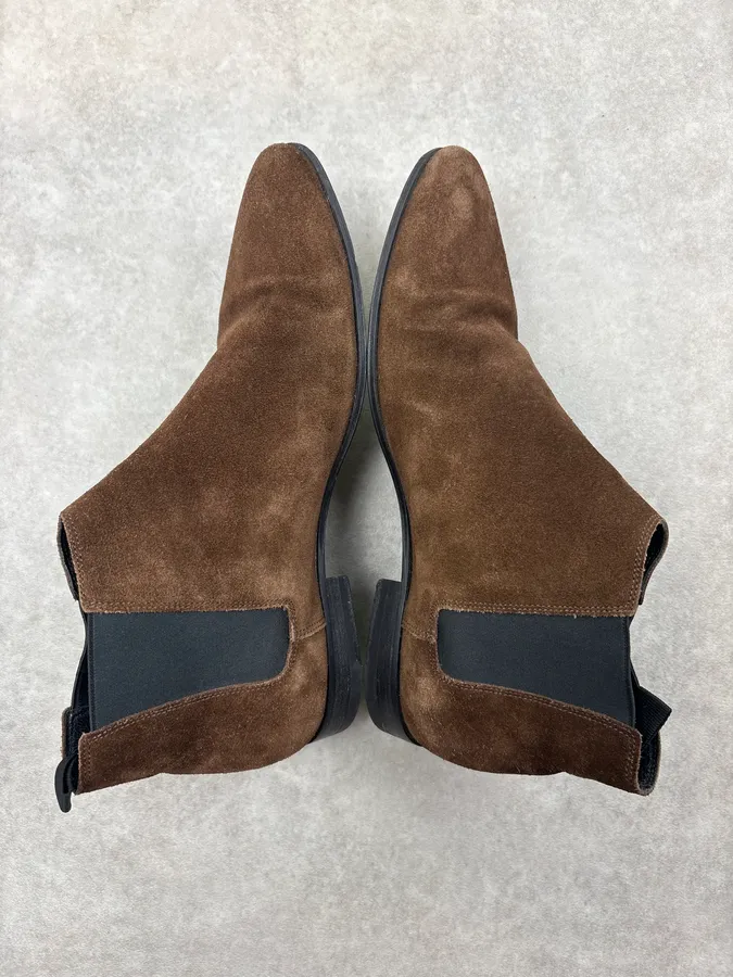 2010s Saint Laurent Brown Suede Leather Ankle Boots - Image 5